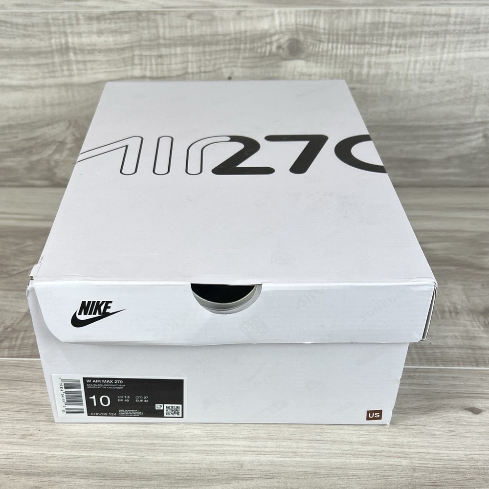 Nike Air Max 270 Sail Black Coconut Milk New DS AH6789-124 Womens Size 10 - Picture 10 of 11